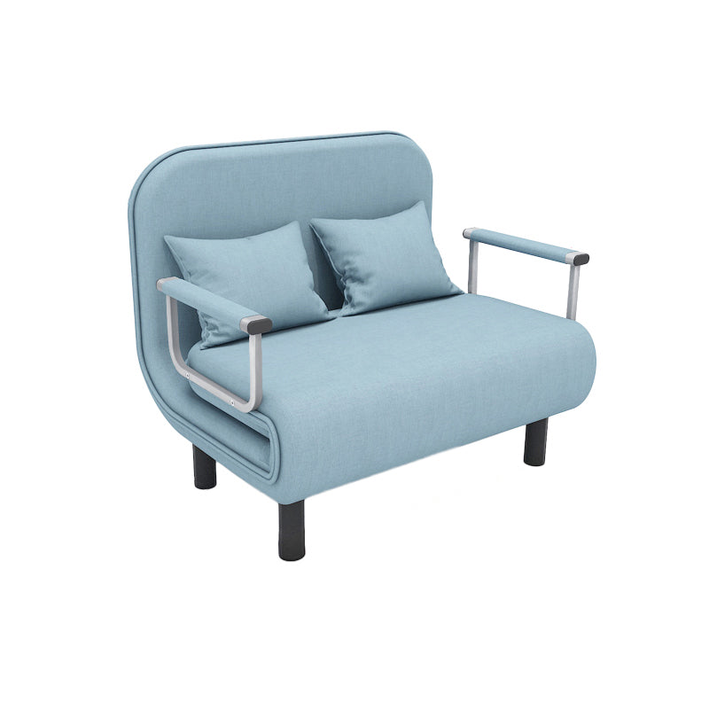 Removable Cushions Sleeper Sofa Contemporary Square Arms Sofa Bed Blue Clearhalo 'furn' 'furn_futons' 'Furniture' 'Futons & Daybeds' 'Futons' 'Living Room Furniture' 7742133
