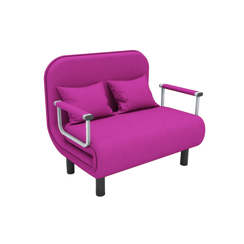 Removable Cushions Sleeper Sofa Contemporary Square Arms Sofa Bed Rose Red Clearhalo 'furn' 'furn_futons' 'Furniture' 'Futons & Daybeds' 'Futons' 'Living Room Furniture' 7742136