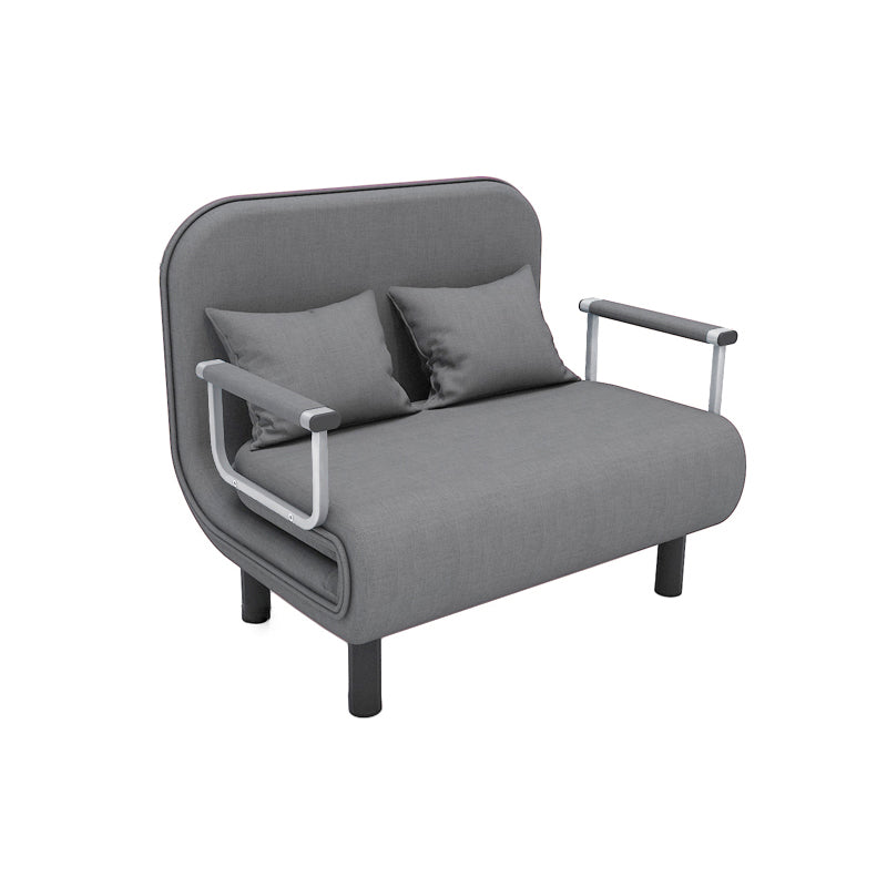 Removable Cushions Sleeper Sofa Contemporary Square Arms Sofa Bed Gray Clearhalo 'furn' 'furn_futons' 'Furniture' 'Futons & Daybeds' 'Futons' 'Living Room Furniture' 7742137