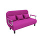 Removable Cushions Sleeper Sofa Contemporary Square Arms Sofa Bed 59"L x 28"W x 32"H Rose Red Clearhalo 'furn' 'furn_futons' 'Furniture' 'Futons & Daybeds' 'Futons' 'Living Room Furniture' 7742140