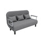 Removable Cushions Sleeper Sofa Contemporary Square Arms Sofa Bed 59"L x 28"W x 32"H Gray Clearhalo 'furn' 'furn_futons' 'Furniture' 'Futons & Daybeds' 'Futons' 'Living Room Furniture' 7742141