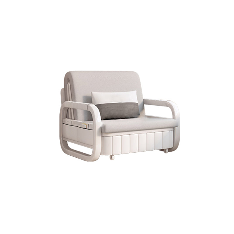 Eigentijdse stoffen bankbed in grijs verwijderbaar slaapbankkussen inbegrepen