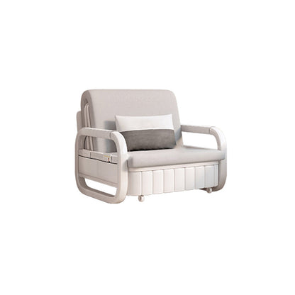 Eigentijdse stoffen bankbed in grijs verwijderbaar slaapbankkussen inbegrepen