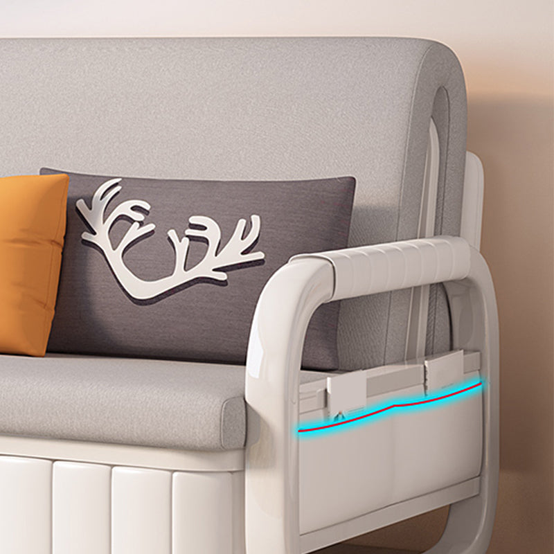Divano letto in tessuto contemporaneo in grigio cuscino di divano dormiente rimovibile