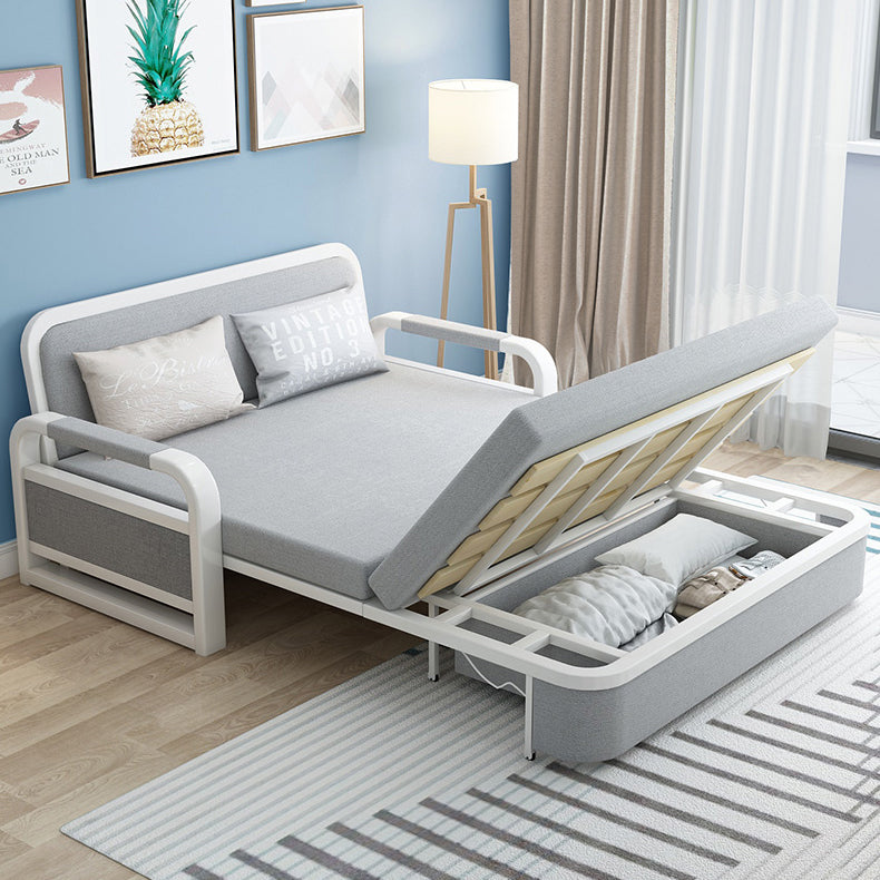 Cuscini rimovibili in tessuto divano letto per dormiente contemporaneo in grigio