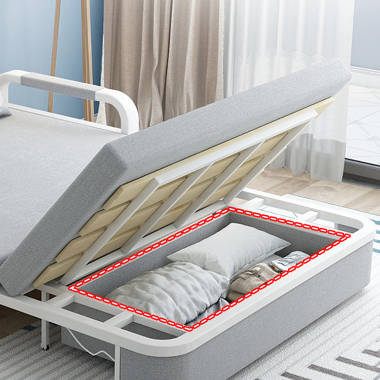 Cuscini rimovibili in tessuto divano letto per dormiente contemporaneo in grigio