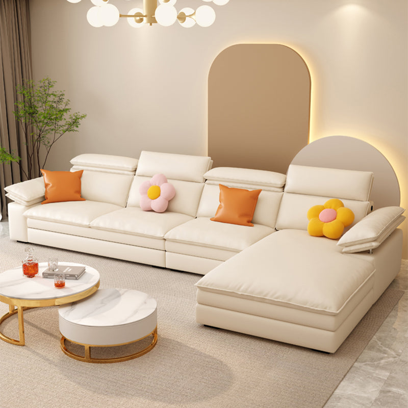 Sofá con durmiente de cuero sintético contemporáneo en la almohada blanca con los brazos del sofá cama