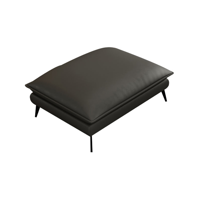 Modern Pillowed Back Cushions Black Sectional Flared Arm Chesterfield Sectional 31"L x 28"W x 17"H Genuine Leather Clearhalo 'furn' 'furn_sectionals' 'Furniture' 'Living Room Furniture' 'Sectionals' 7742375