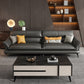Modern Pillowed Back Cushions Black Sectional Flared Arm Chesterfield Sectional Clearhalo 'furn' 'furn_sectionals' 'Furniture' 'Living Room Furniture' 'Sectionals' 7742376