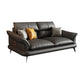 Modern Pillowed Back Cushions Black Sectional Flared Arm Chesterfield Sectional 75"L x 37"W x 33"H Genuine Leather Clearhalo 'furn' 'furn_sectionals' 'Furniture' 'Living Room Furniture' 'Sectionals' 7742378