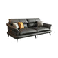 Modern Pillowed Back Cushions Black Sectional Flared Arm Chesterfield Sectional 87"L x 37.5"W x 33.5"H Genuine Leather Clearhalo 'furn' 'furn_sectionals' 'Furniture' 'Living Room Furniture' 'Sectionals' 7742380