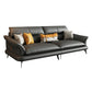 Modern Pillowed Back Cushions Black Sectional Flared Arm Chesterfield Sectional 98"L x 37"W x 33"H Genuine Leather Clearhalo 'furn' 'furn_sectionals' 'Furniture' 'Living Room Furniture' 'Sectionals' 7742382
