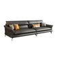 Modern Pillowed Back Cushions Black Sectional Flared Arm Chesterfield Sectional 122"L x 37"W x 33.5"H Genuine Leather Clearhalo 'furn' 'furn_sectionals' 'Furniture' 'Living Room Furniture' 'Sectionals' 7742386