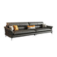 Modern Pillowed Back Cushions Black Sectional Flared Arm Chesterfield Sectional 134"L x 37"W x 33.5"H Genuine Leather Clearhalo 'furn' 'furn_sectionals' 'Furniture' 'Living Room Furniture' 'Sectionals' 7742388