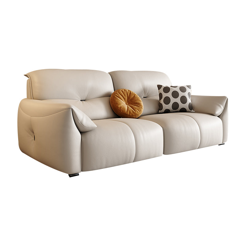 Modern Genuine Leather Sectional Sofa, Pillow Top Arm Sectional Sofa 75"L x 37"W x 33"H Clearhalo 'furn' 'furn_sectionals' 'Furniture' 'Living Room Furniture' 'Sectionals' 7742401