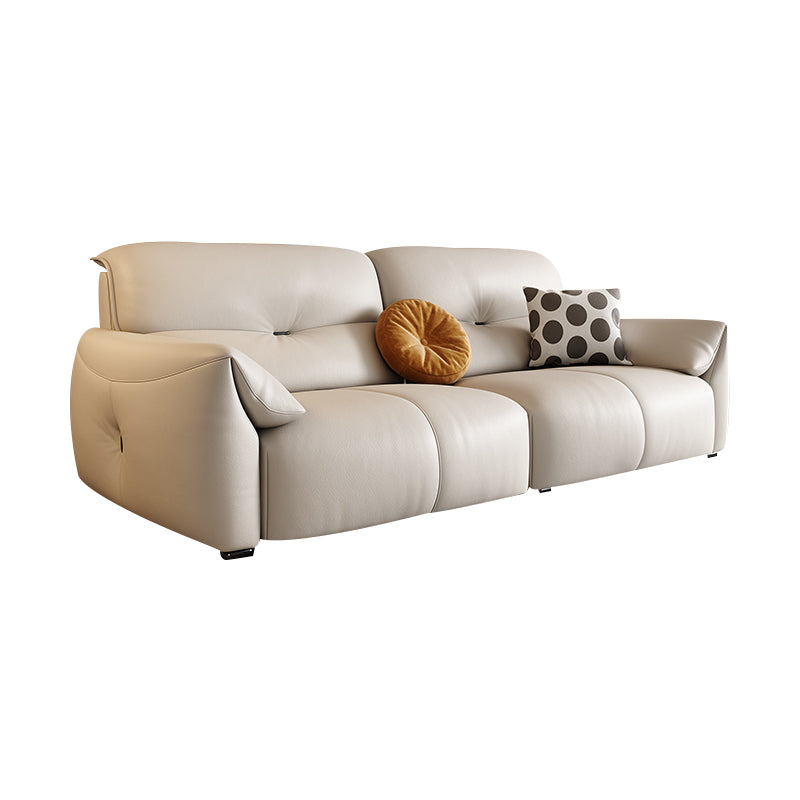 Modern Genuine Leather Sectional Sofa, Pillow Top Arm Sectional Sofa 87"L x 37"W x 33"H Clearhalo 'furn' 'furn_sectionals' 'Furniture' 'Living Room Furniture' 'Sectionals' 7742402