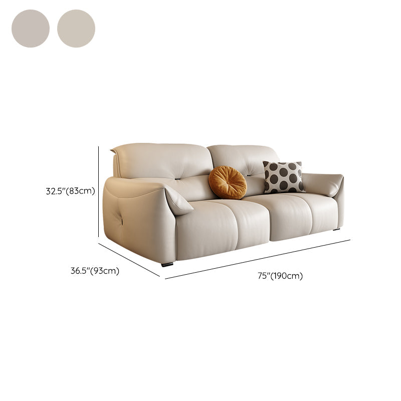 Modern Genuine Leather Sectional Sofa, Pillow Top Arm Sectional Sofa Clearhalo 'furn' 'furn_sectionals' 'Furniture' 'Living Room Furniture' 'Sectionals' 7742414
