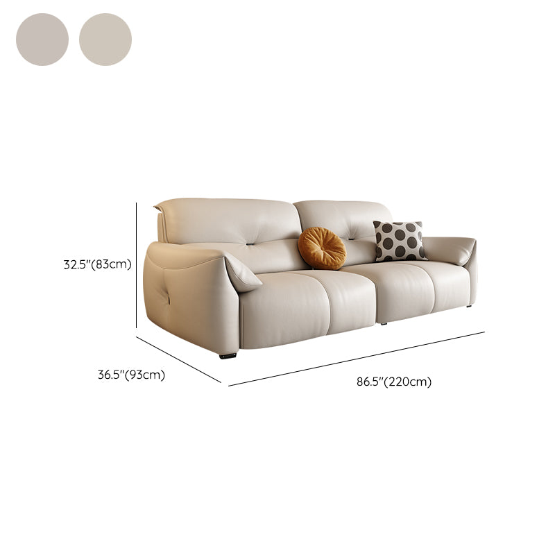 Modern Genuine Leather Sectional Sofa, Pillow Top Arm Sectional Sofa Clearhalo 'furn' 'furn_sectionals' 'Furniture' 'Living Room Furniture' 'Sectionals' 7742415