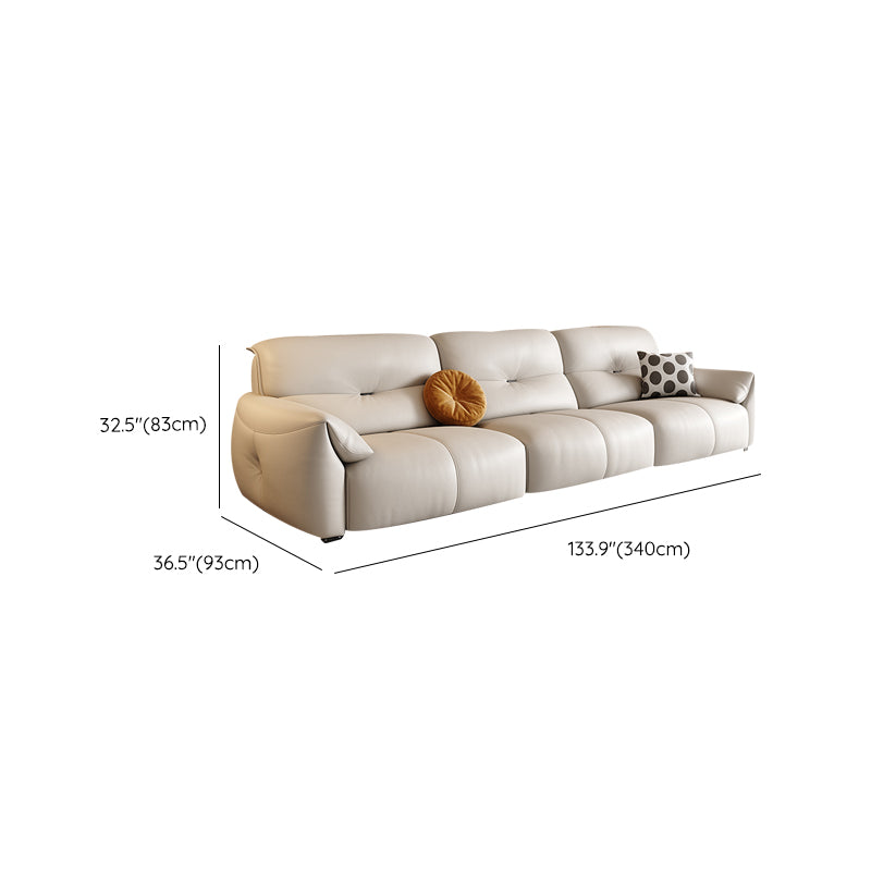Modern Genuine Leather Sectional Sofa, Pillow Top Arm Sectional Sofa Clearhalo 'furn' 'furn_sectionals' 'Furniture' 'Living Room Furniture' 'Sectionals' 7742419