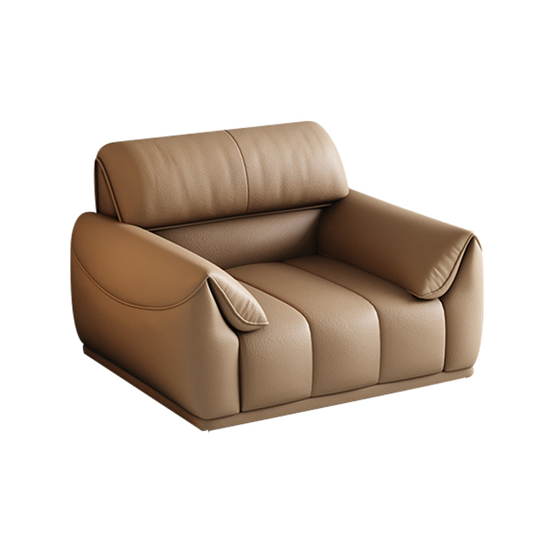 Contemporary Sectional with Pillow Top Arm Living Room Sectional sofa 1-Seater Sofa Genuine Leather Clearhalo 'furn' 'furn_sectionals' 'Furniture' 'Living Room Furniture' 'Sectionals' 7742464