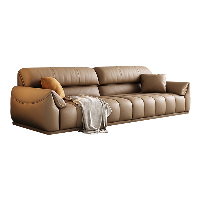 Contemporary Sectional with Pillow Top Arm Living Room Sectional sofa Oversized 3-Seater Sofa Genuine Leather Clearhalo 'furn' 'furn_sectionals' 'Furniture' 'Living Room Furniture' 'Sectionals' 7742471