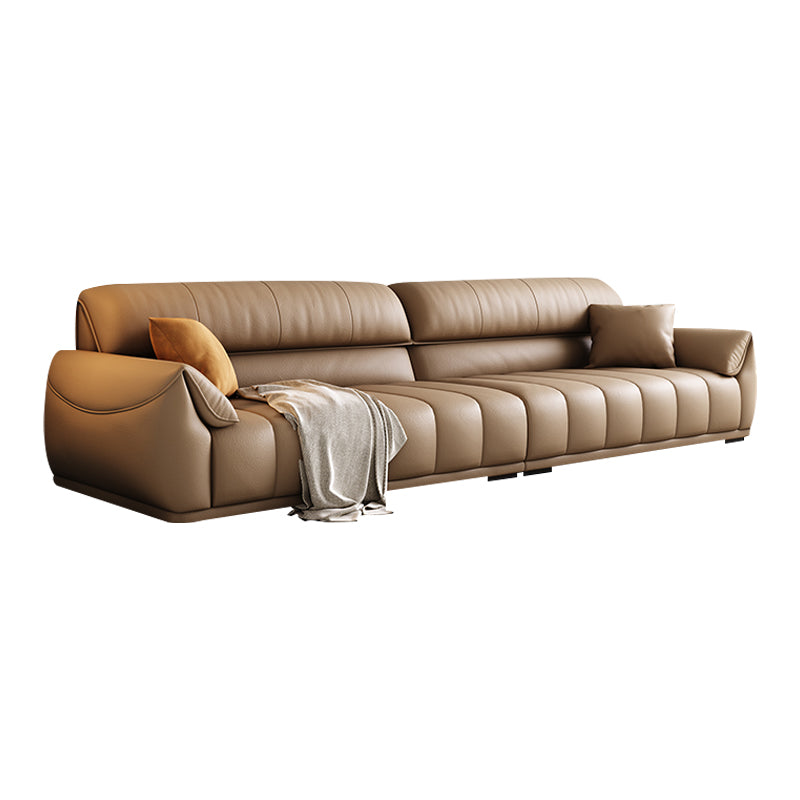 Contemporary Sectional with Pillow Top Arm Living Room Sectional sofa Oversized 4-Seater Sofa Genuine Leather Clearhalo 'furn' 'furn_sectionals' 'Furniture' 'Living Room Furniture' 'Sectionals' 7742475