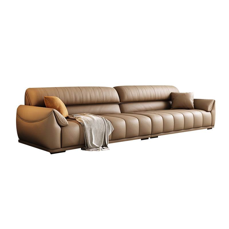 Contemporary Sectional with Pillow Top Arm Living Room Sectional sofa 5-Seater Sofa Genuine Leather Clearhalo 'furn' 'furn_sectionals' 'Furniture' 'Living Room Furniture' 'Sectionals' 7742477