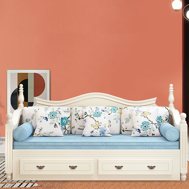 Cama de sofá de sofá de sofá de sofá escandinavo de madera maciza con colchón desmontable