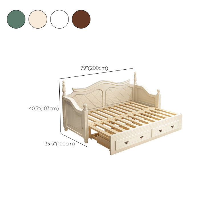 Cama de sofá de sofá de sofá de sofá escandinavo de madera maciza con colchón desmontable
