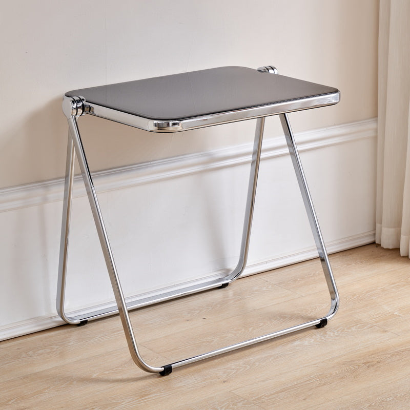 Acrylfaltbares Esstisch für 2 Person mit Silberstahlbasis