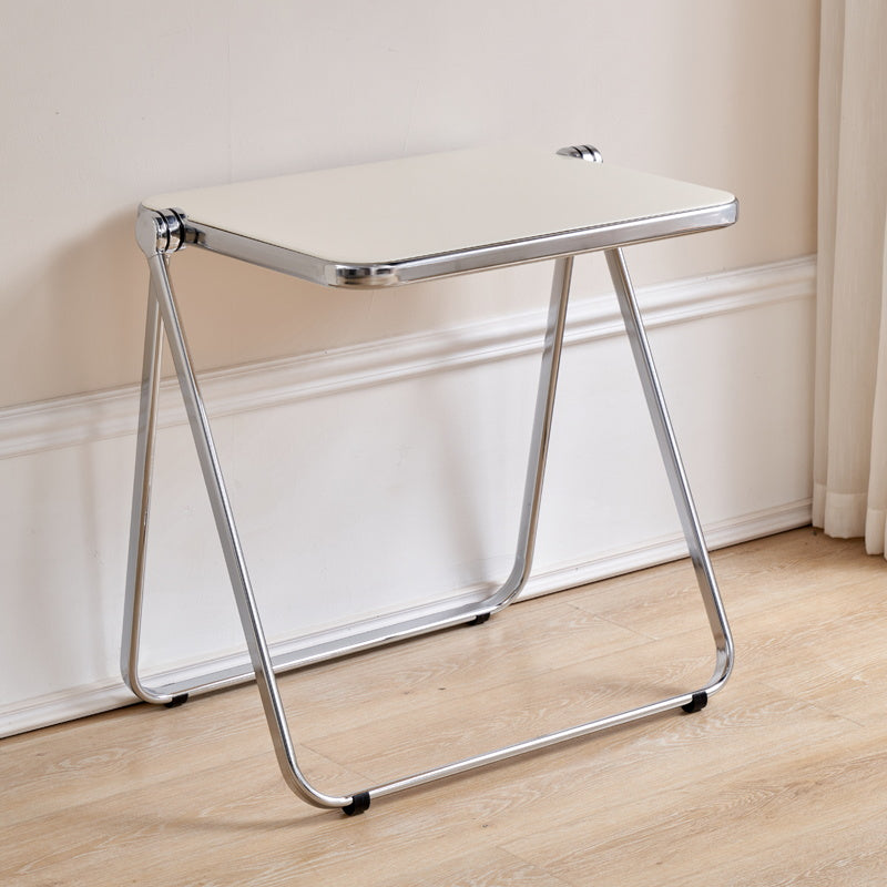 Acrylfaltbares Esstisch für 2 Person mit Silberstahlbasis