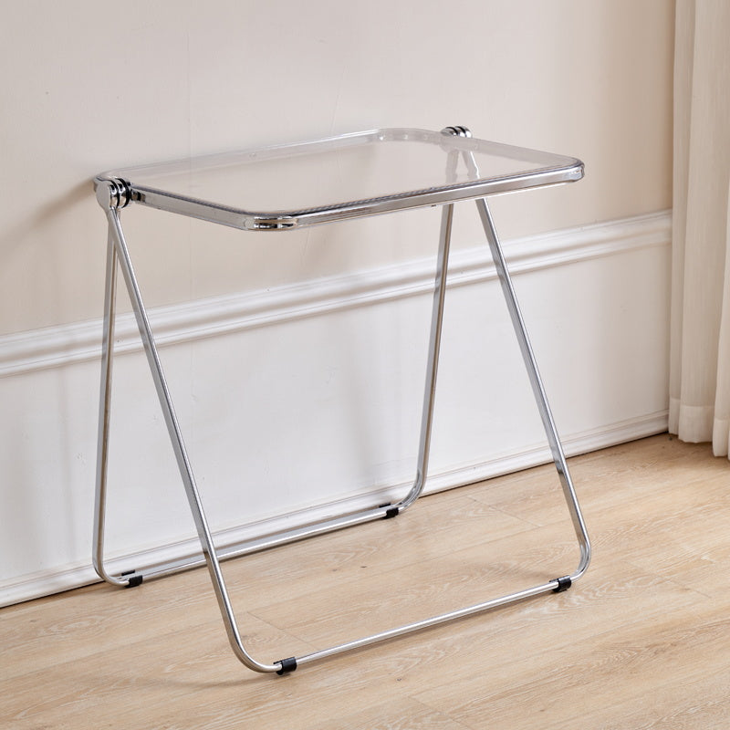 Acrylfaltbares Esstisch für 2 Person mit Silberstahlbasis