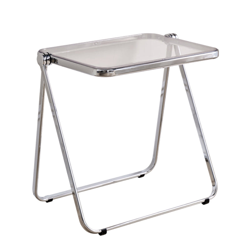 Acrylfaltbares Esstisch für 2 Person mit Silberstahlbasis