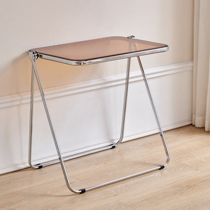 Acrylfaltbares Esstisch für 2 Person mit Silberstahlbasis