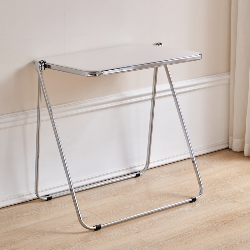 Acrylfaltbares Esstisch für 2 Person mit Silberstahlbasis