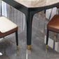Modern Round Extendable Dining Table Stone Tabletop with Black Wood Legs Clearhalo 'Dining Tables & Seating' 'Dining Tables' 'dining_table' 'furn' 'furn_dining_table' 'Furniture' 'Kitchen & Dining Furniture' 7747046
