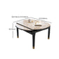 Modern Round Extendable Dining Table Stone Tabletop with Black Wood Legs Clearhalo 'Dining Tables & Seating' 'Dining Tables' 'dining_table' 'furn' 'furn_dining_table' 'Furniture' 'Kitchen & Dining Furniture' 7747049