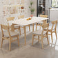 Modern Rectangular Dining Table White Stone Tabletop for Living Room
