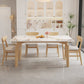 Modern Rectangular Dining Table White Stone Tabletop for Living Room
