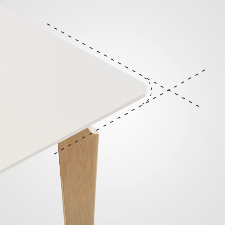 Modern Rectangular Dining Table White Stone Tabletop for Living Room