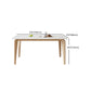 Modern Rectangular Dining Table White Stone Tabletop for Living Room