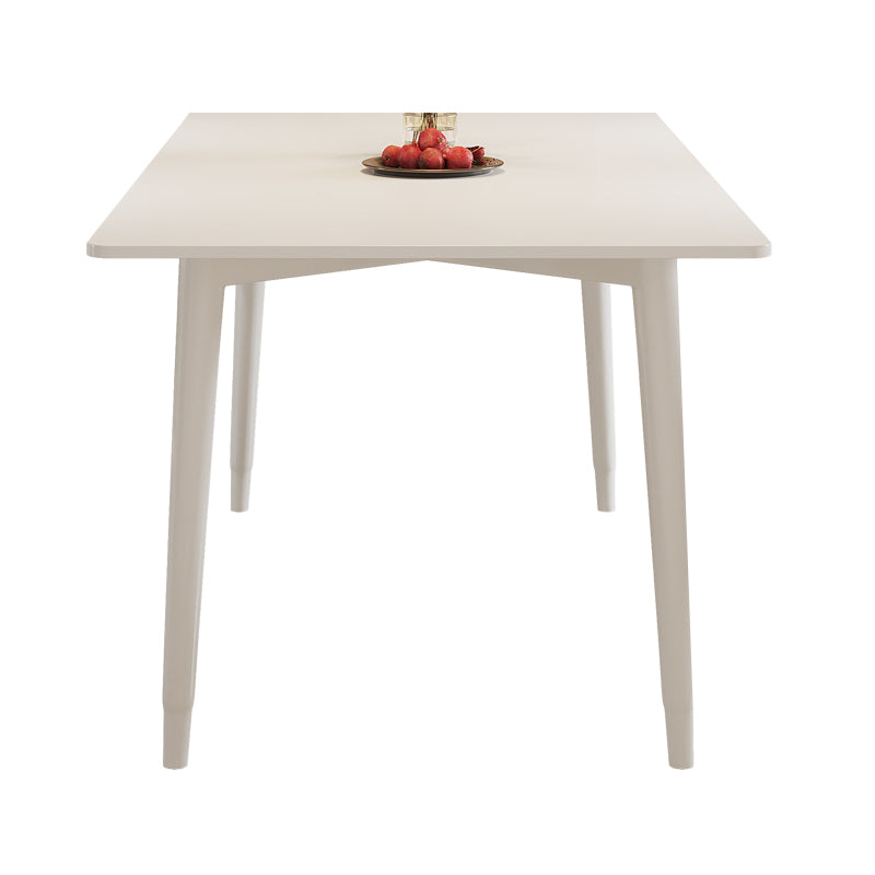 Modern Rectangular Dining Table White Stone Tabletop with Wood Legs Without Chairs Clearhalo 'Dining Tables & Seating' 'Dining Tables' 'dining_table' 'furn' 'furn_dining_table' 'Furniture' 'Kitchen & Dining Furniture' 7747083