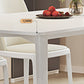 Modern Rectangular Dining Table White Stone Tabletop with Wood Legs Clearhalo 'Dining Tables & Seating' 'Dining Tables' 'dining_table' 'furn' 'furn_dining_table' 'Furniture' 'Kitchen & Dining Furniture' 7747085