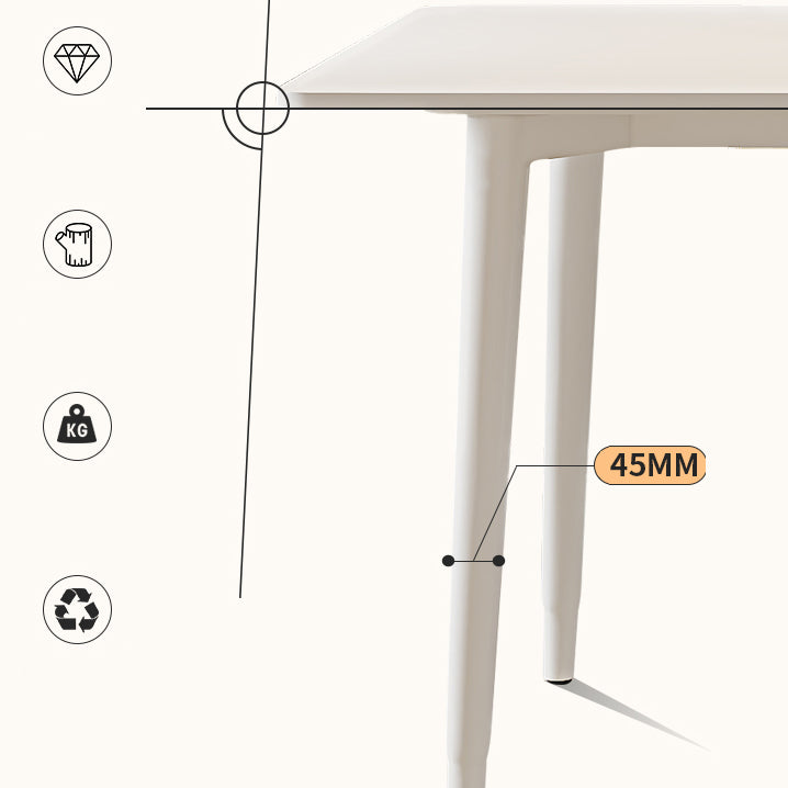 Modern Rectangular Dining Table White Stone Tabletop with Wood Legs Clearhalo 'Dining Tables & Seating' 'Dining Tables' 'dining_table' 'furn' 'furn_dining_table' 'Furniture' 'Kitchen & Dining Furniture' 7747087