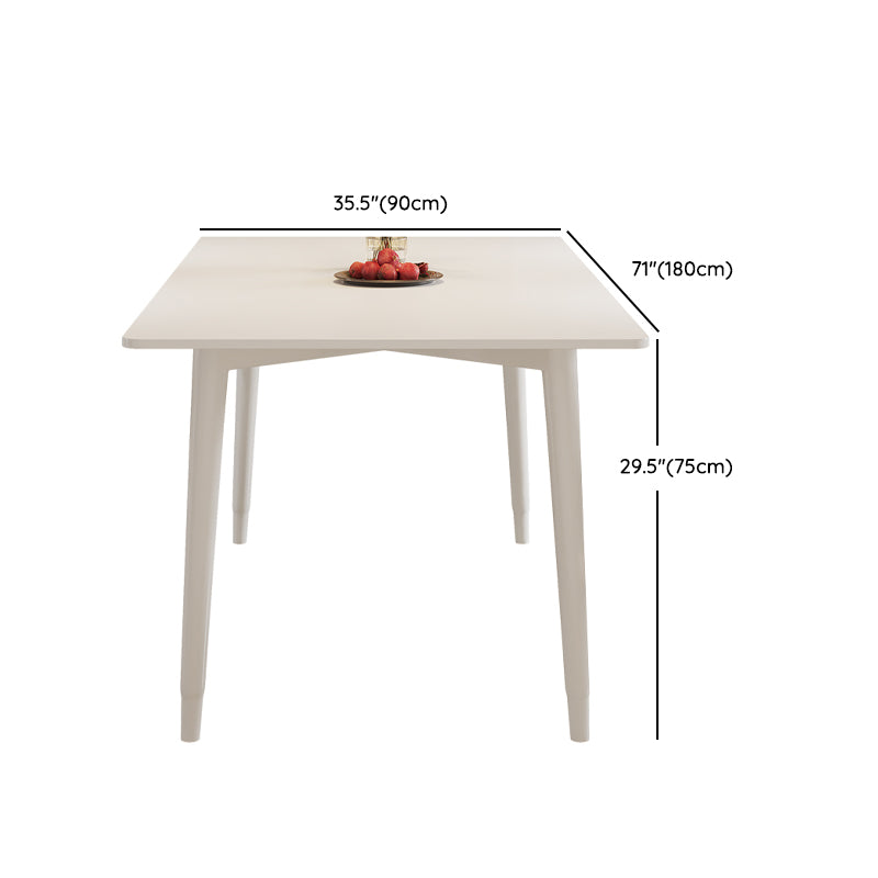 Modern Rectangular Dining Table White Stone Tabletop with Wood Legs Clearhalo 'Dining Tables & Seating' 'Dining Tables' 'dining_table' 'furn' 'furn_dining_table' 'Furniture' 'Kitchen & Dining Furniture' 7747094