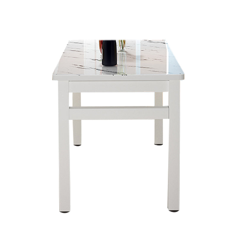 Modern Rectangular Dining Table Wooden Tabletop for Living Room White Without Chairs Clearhalo 'Dining Tables & Seating' 'Dining Tables' 'dining_table' 'furn' 'furn_dining_table' 'Furniture' 'Kitchen & Dining Furniture' 7747096