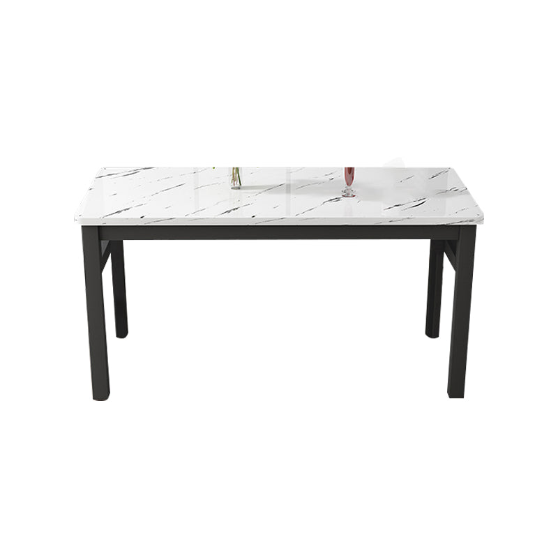 Modern Rectangular Dining Table Wooden Tabletop for Living Room White-Black Without Chairs Clearhalo 'Dining Tables & Seating' 'Dining Tables' 'dining_table' 'furn' 'furn_dining_table' 'Furniture' 'Kitchen & Dining Furniture' 7747097