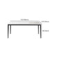 Modern Minimalist White Stone Top Black Base Dining Room Table with 4 Legs Base Clearhalo 'Dining Tables & Seating' 'Dining Tables' 'dining_table' 'furn' 'furn_dining_table' 'Furniture' 'Kitchen & Dining Furniture' 7747124