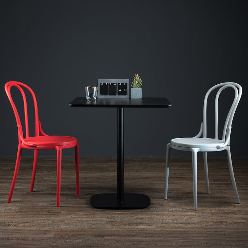 Modern Square Dining Table Wood Tabletop with Steel Pedestal Base Clearhalo 'Dining Tables & Seating' 'Dining Tables' 'dining_table' 'furn' 'furn_dining_table' 'Furniture' 'Kitchen & Dining Furniture' 7747142