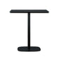 Modern Square Dining Table Wood Tabletop with Steel Pedestal Base Black Without Chairs Clearhalo 'Dining Tables & Seating' 'Dining Tables' 'dining_table' 'furn' 'furn_dining_table' 'Furniture' 'Kitchen & Dining Furniture' 7747143